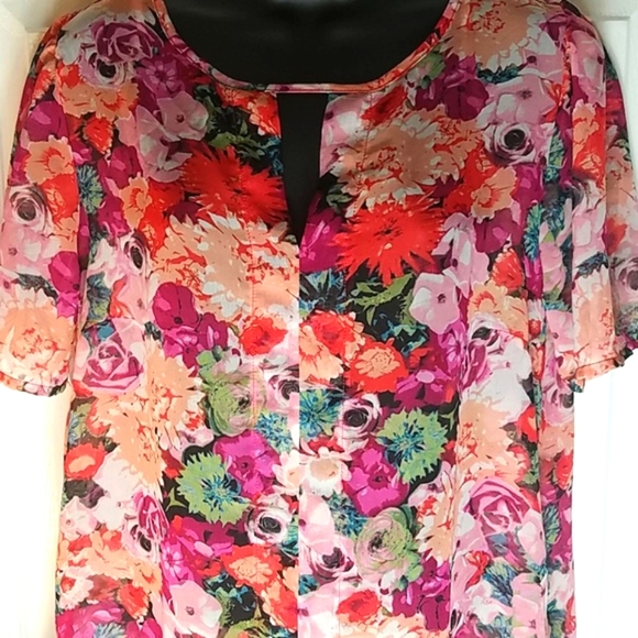 Forever 21, 1-22, Pink floral blouse, Size M - Picture 3 of 5